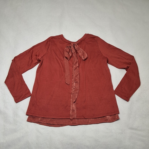 Bobeau Women's Satin Blouse Long Sleeeves Size - Picture 5 of 12